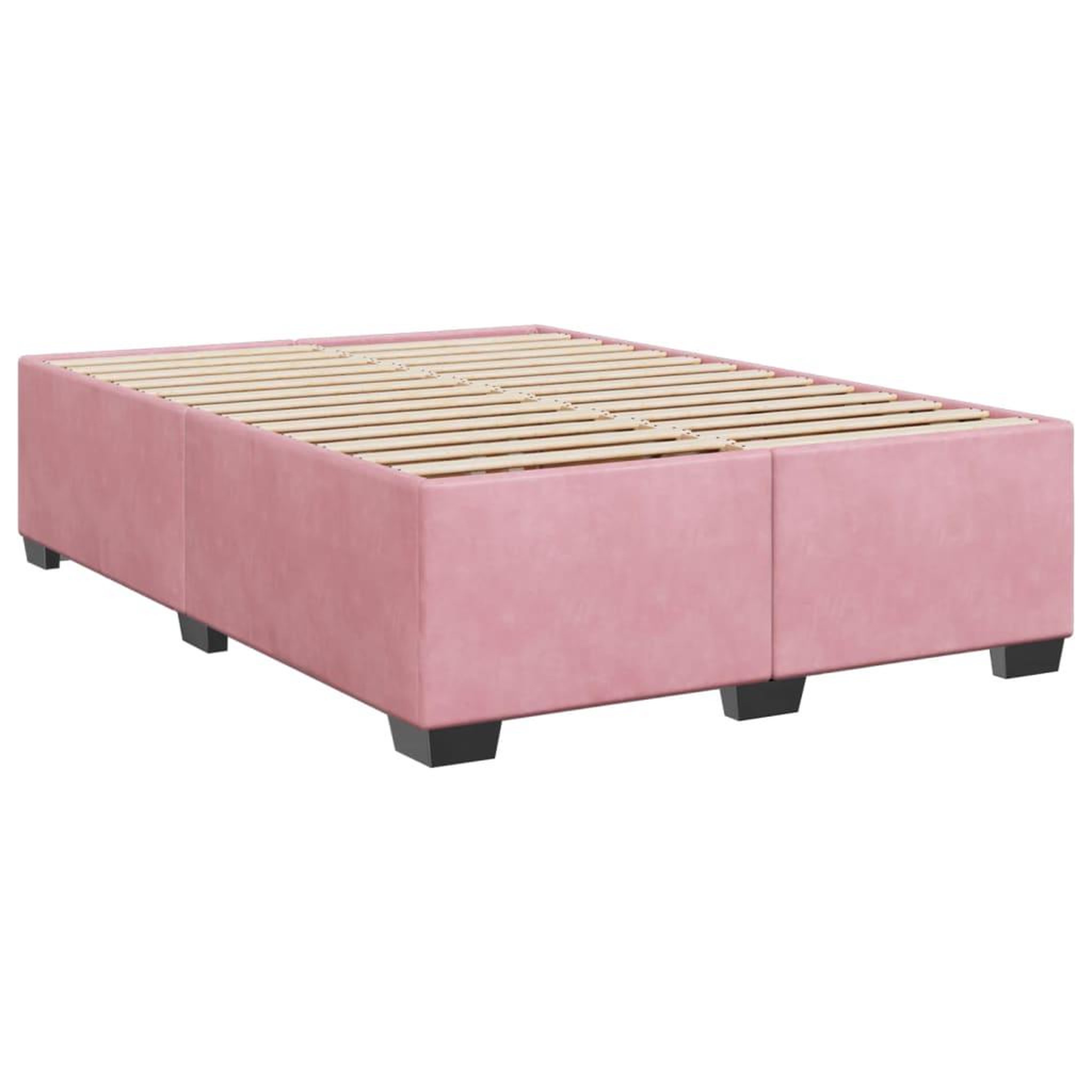Voir la diapositive 3 : VIDAXL Cadre de lit sans matelas rose 140x190 cm velours