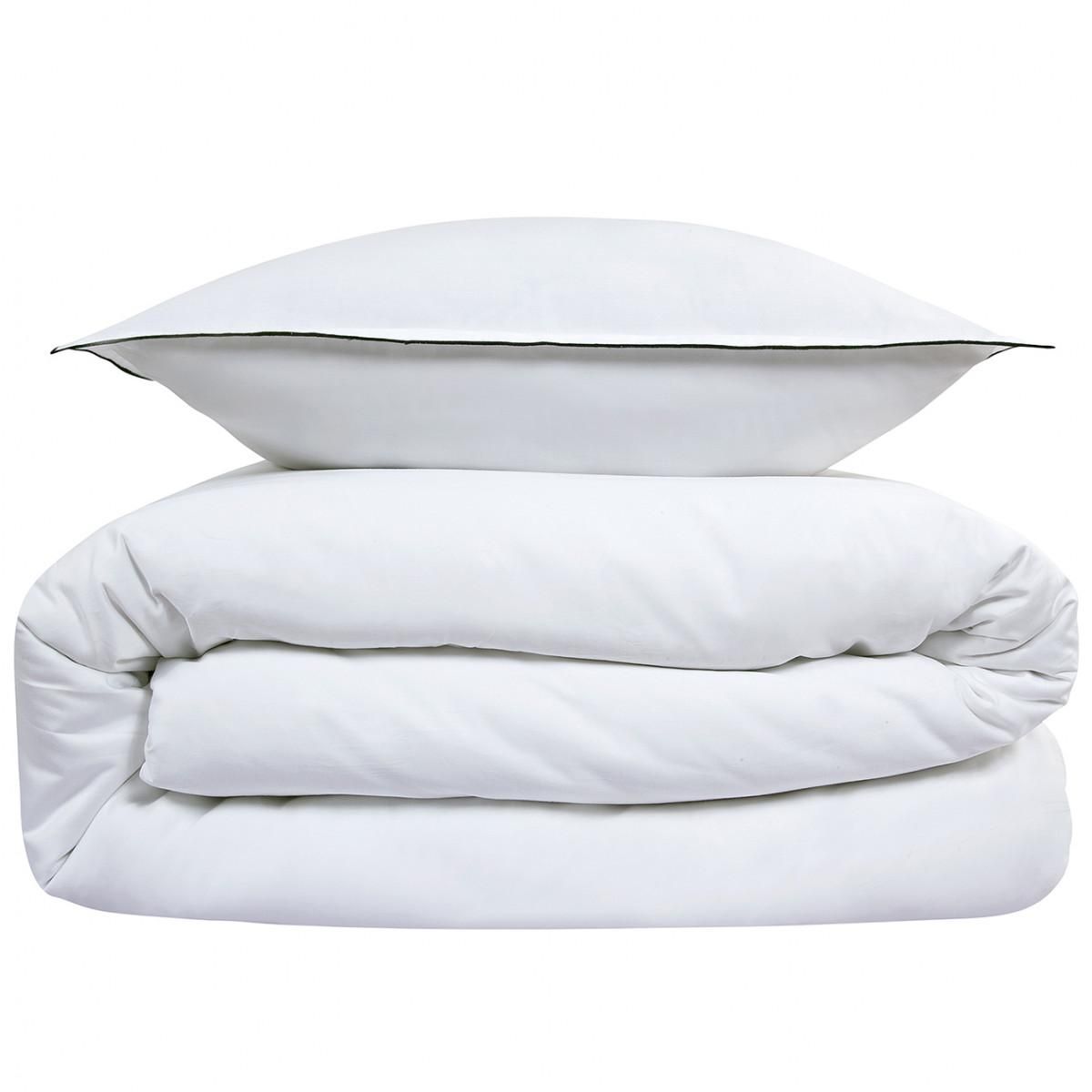 FUTURE HOME Parure de lit 2 personnes en satin de coton unie