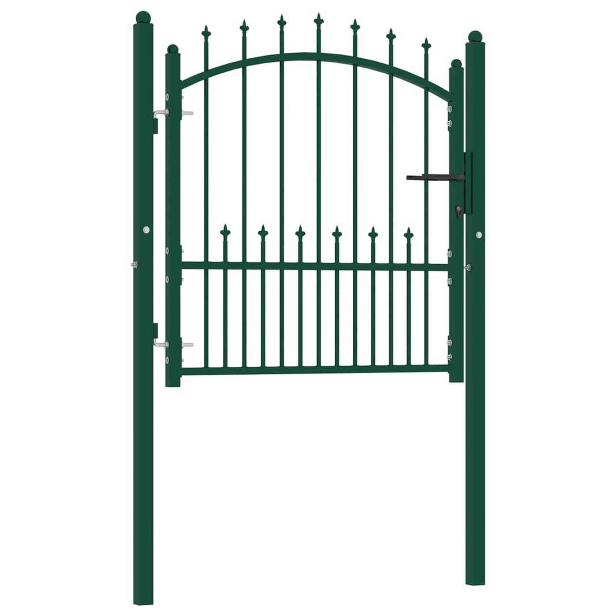 Voir la diapositive 2 : VIDAXL Portail de cloture avec pointes Acier 100x100 cm Vert