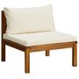 Voir la diapositive 3 : VIDAXL Ensemble de canapes 2 pcs et coussins blanc creme Acacia solide