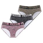 FREEGUN Lot de 3 culottes fille Leopard. Coloris disponibles : Beige