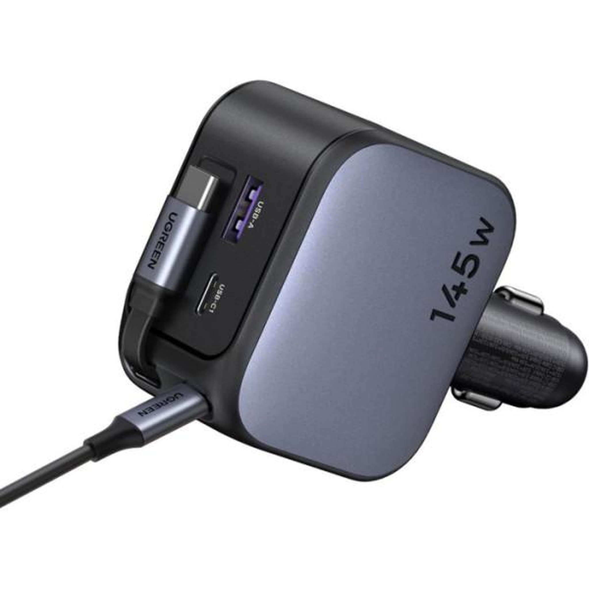 Voir la diapositive 5 : UGREEN Chargeur voiture - ugreen - 145w - avec câble rétractable