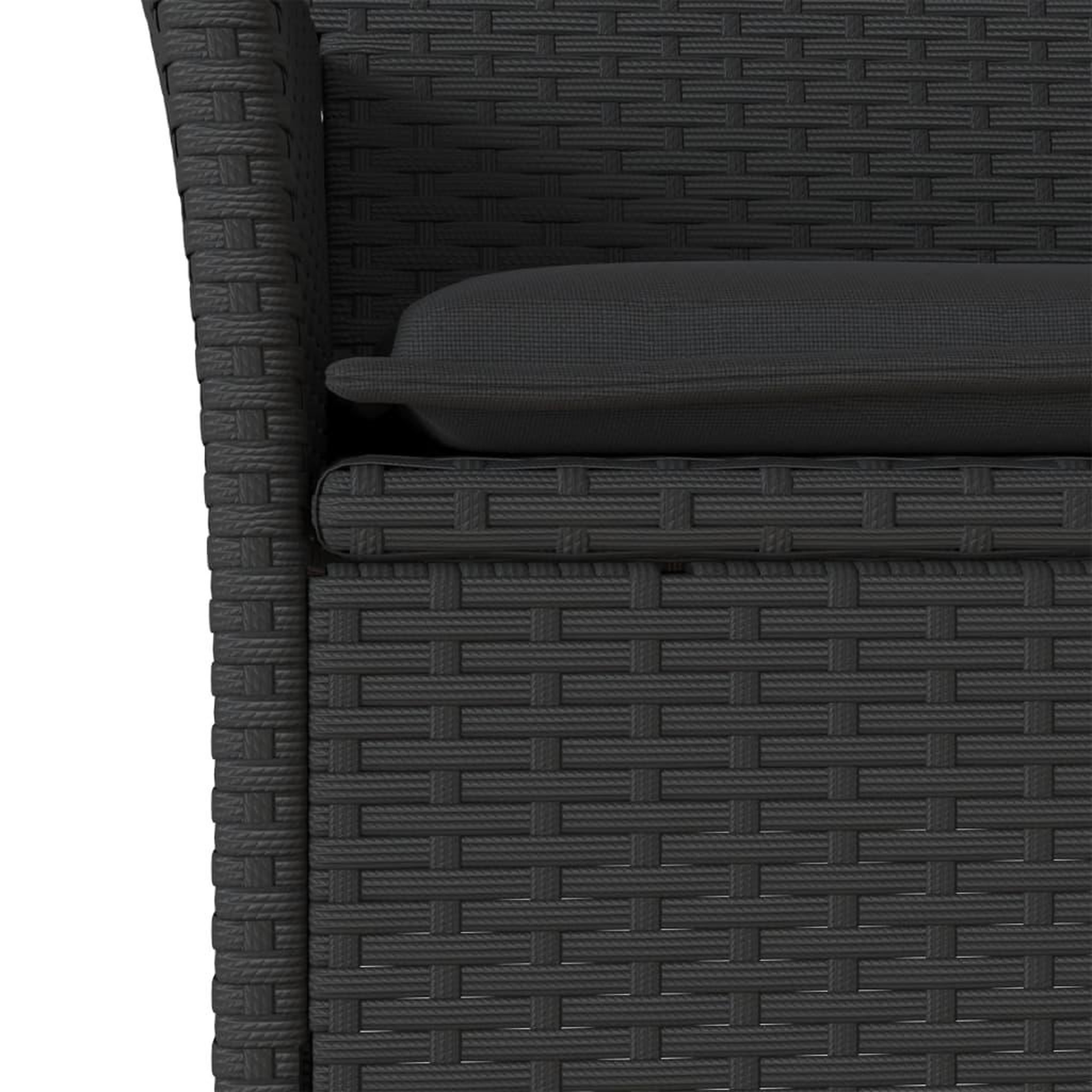 Voir la diapositive 5 : VIDAXL Ensemble a manger de jardin et coussins 7pcs noir rotin acacia