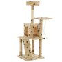 Voir la diapositive 4 : VIDAXL Arbre a chat avec griffoirs en sisal 120 cm Beige Motif pattes