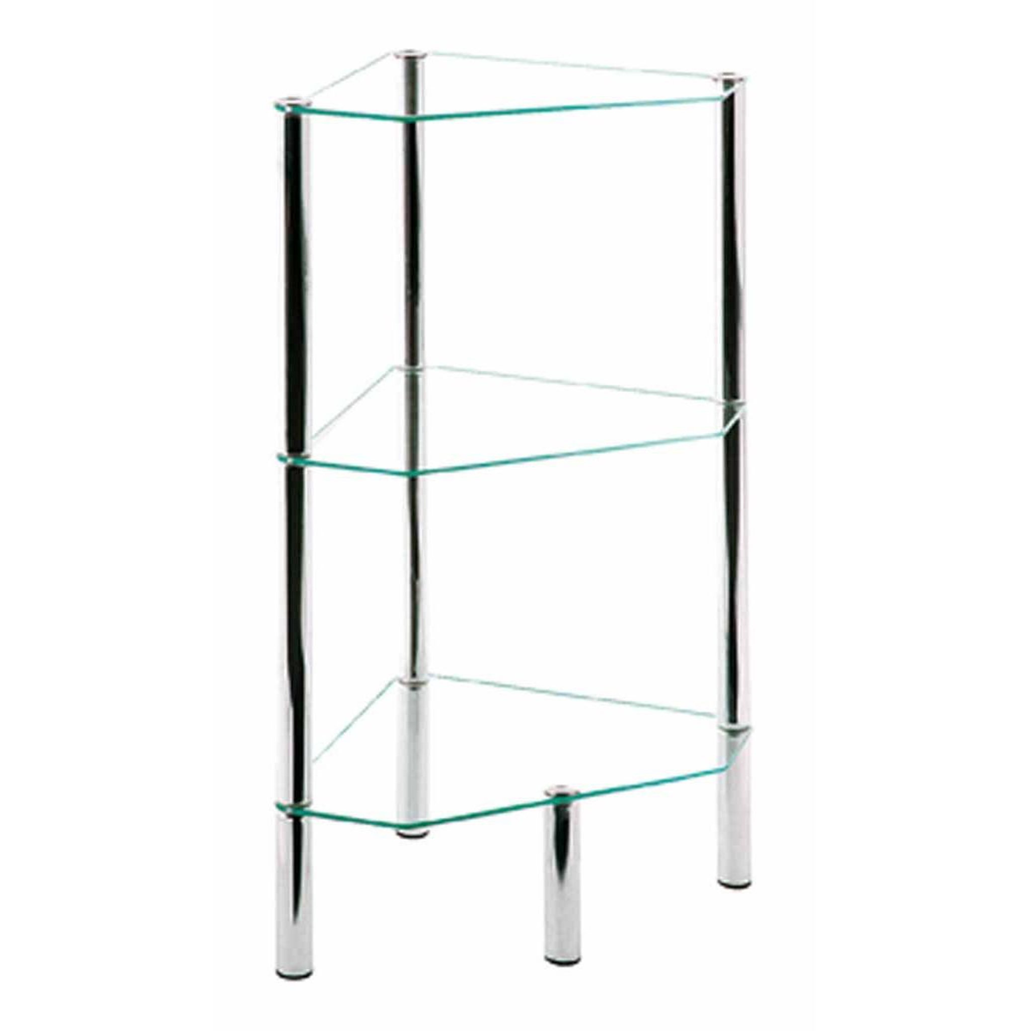 Paris Prix Étagère d'Angle en Verre  Eliot  77cm Transparent