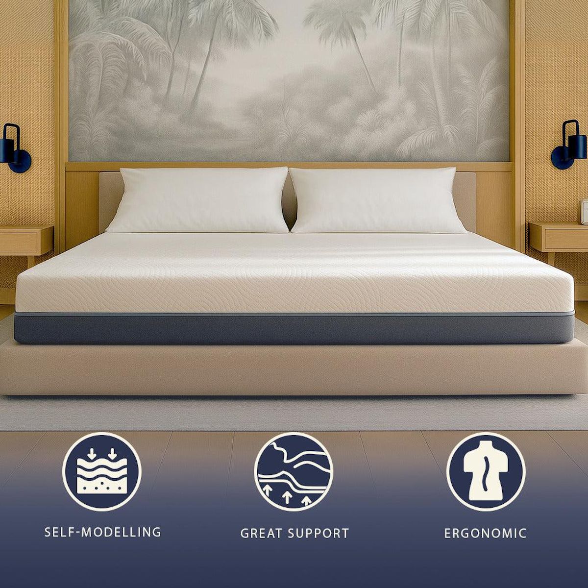 THE WHITE STONE Matelas 80x190 cm à Ressorts Ensachés & Mémoire de Forme | Hauteur 25 cm | Hypoallergénique & Respirant | Déhoussable | Fabriqué en Italie