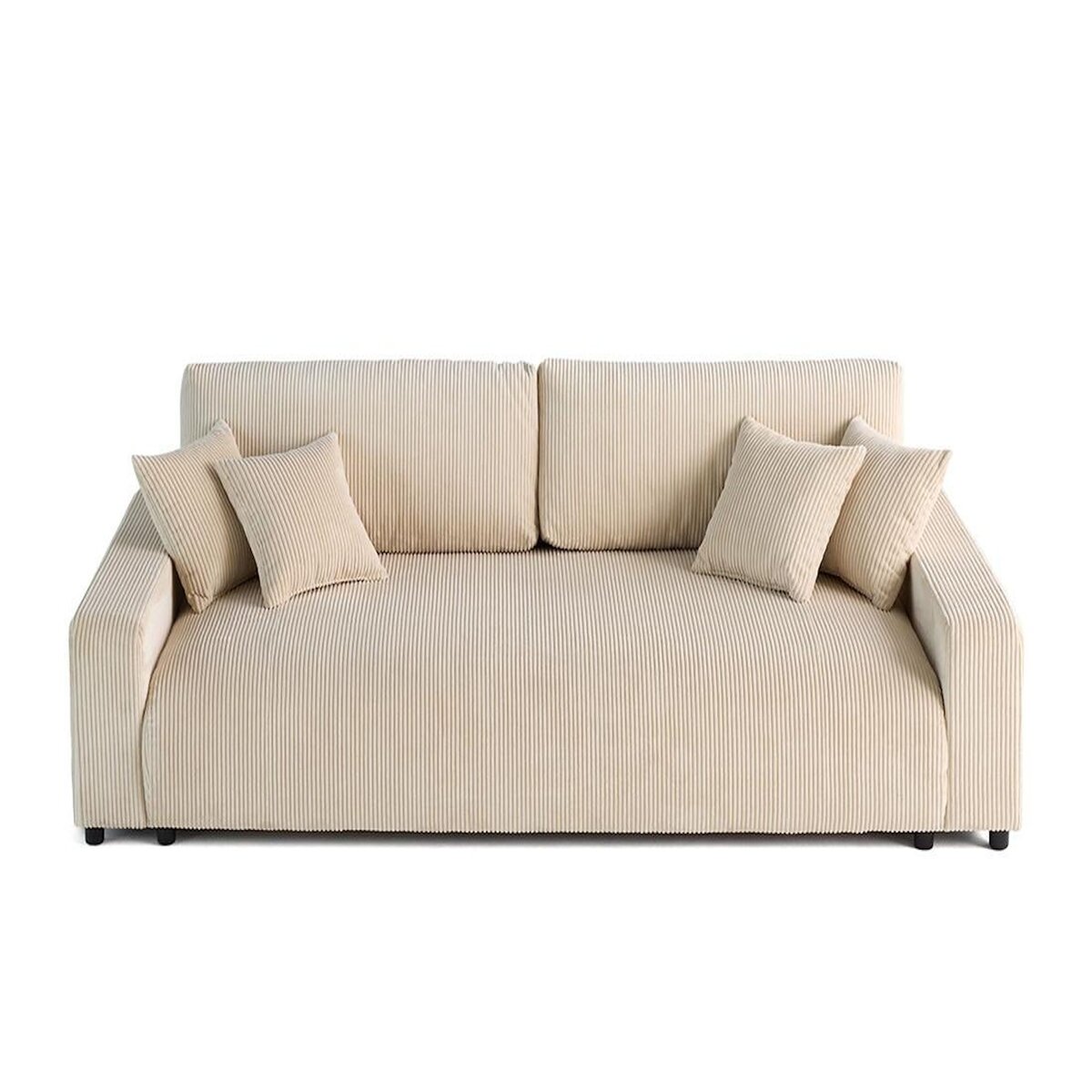 LISA DESIGN Pivoine - canapé droit 3 places - convertible avec coffre - en velours côtelé