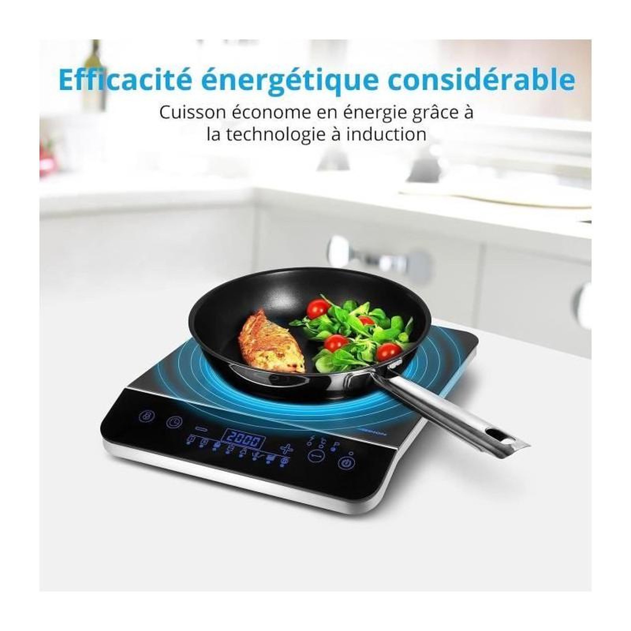 Voir la diapositive 2 : Medion Plaque induction posable - MEDION - MD 17595 - 1 Feu - L 29 x P 36 cm