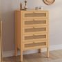 Voir la diapositive 2 : ID MARKET Chiffonnier 5 tiroirs EDHEN 60 cm bois et cannage