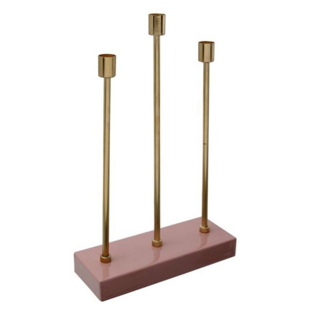 Paris Prix Bougeoir Design en Métal  Isola  39cm Rose & Or