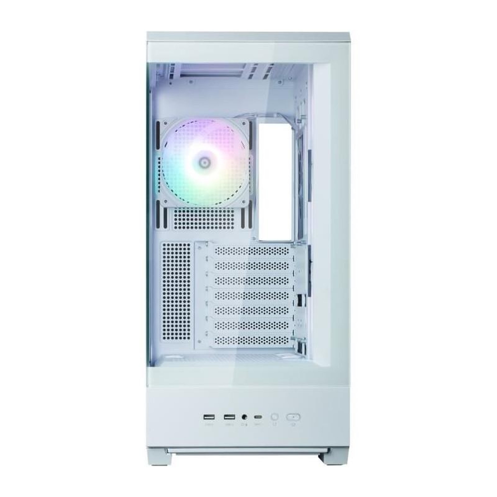 Voir la diapositive 2 : Zalman Boîtier PC - ZALMAN - P50 DS - Moyen tour - ATX - Blanc - 4 ventilateurs A-RGB - USB-C