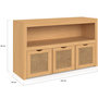 Voir la diapositive 5 : ID MARKET Meuble de rangement enfant EDHEN bois et cannage 3 tiroirs cubes sur roulettes