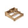 Voir la diapositive 2 : Carré Potager en escalier - 6 compartiments - Bois naturel - 93x93x36cm