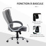 Voir la diapositive 5 : HOMCOM Fauteuil de bureau manager chaise de bureau ergonomique double coussin réglable roulettes toile lin gris foncé