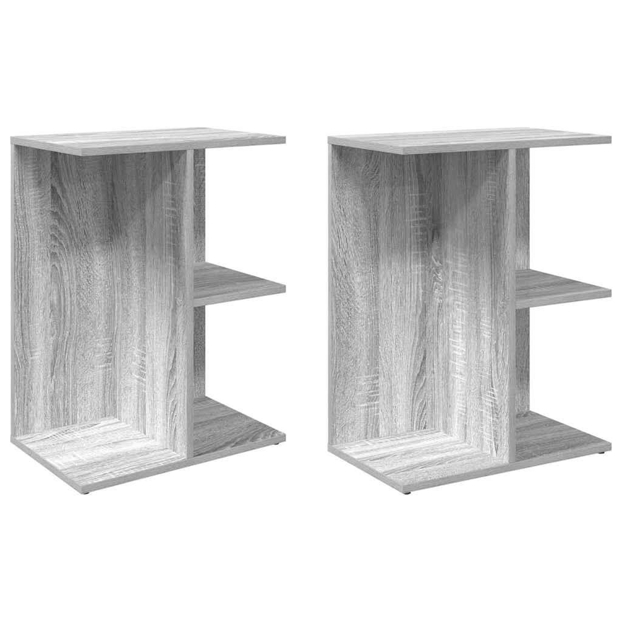 Voir la diapositive 2 : VIDAXL Tables de chevet 2 pcs sonoma gris bois d'ingenierie