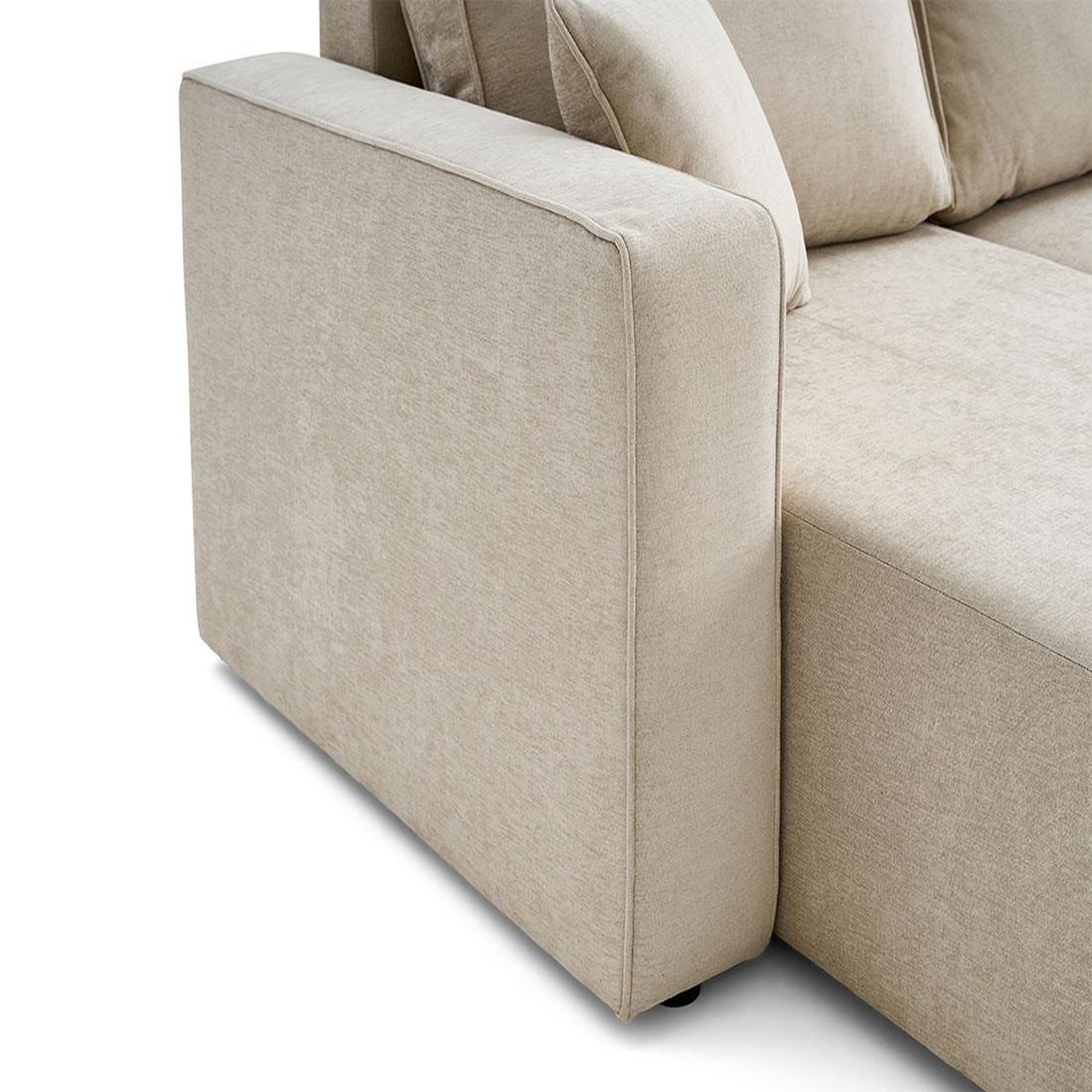 Voir la diapositive 6 : BEST MOBILIER Topaze - canapé panoramique - 7 places - convertible avec coffre - en tissu
