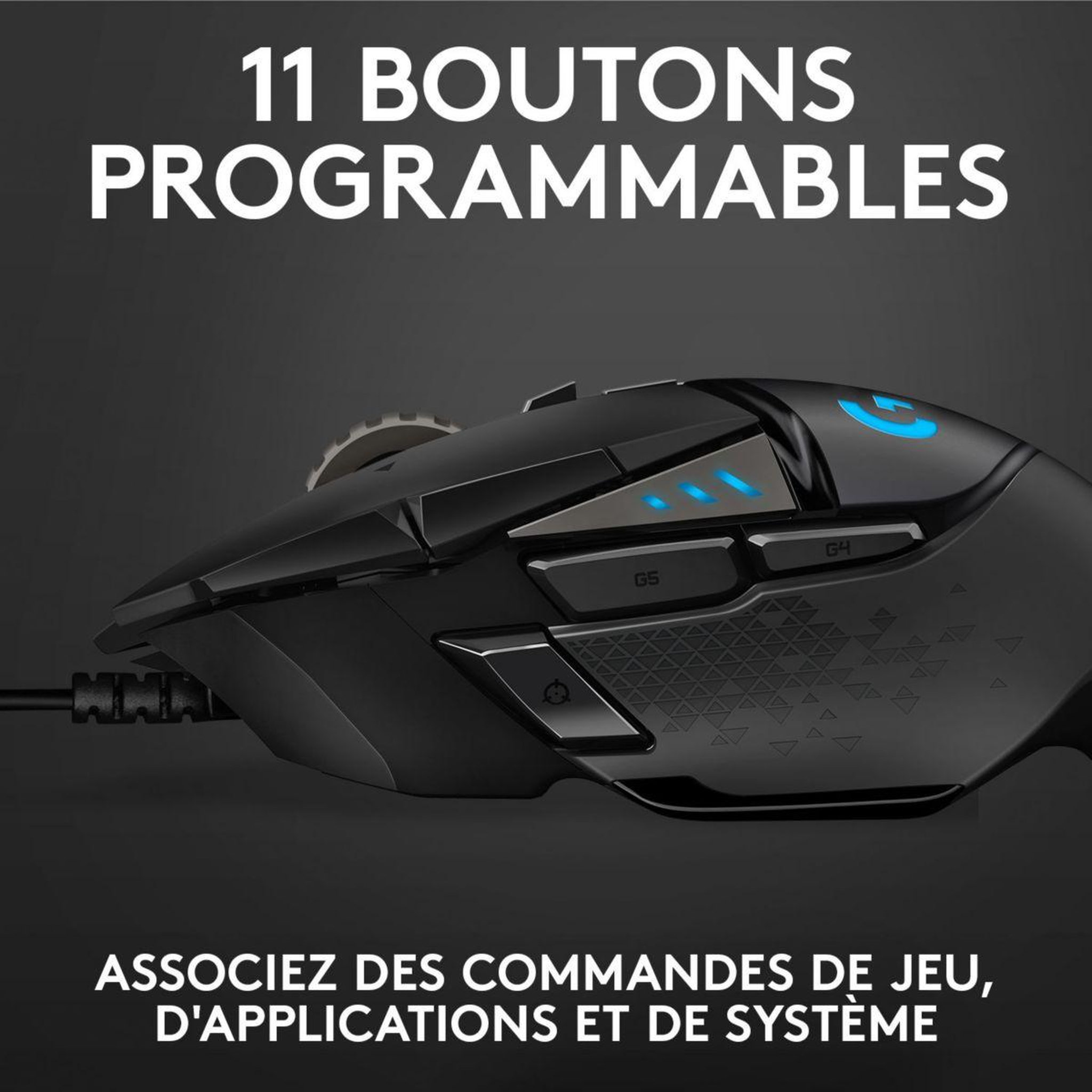 Voir la diapositive 5 : Logitech Souris Gamer Filaire G502 Hero High Performance