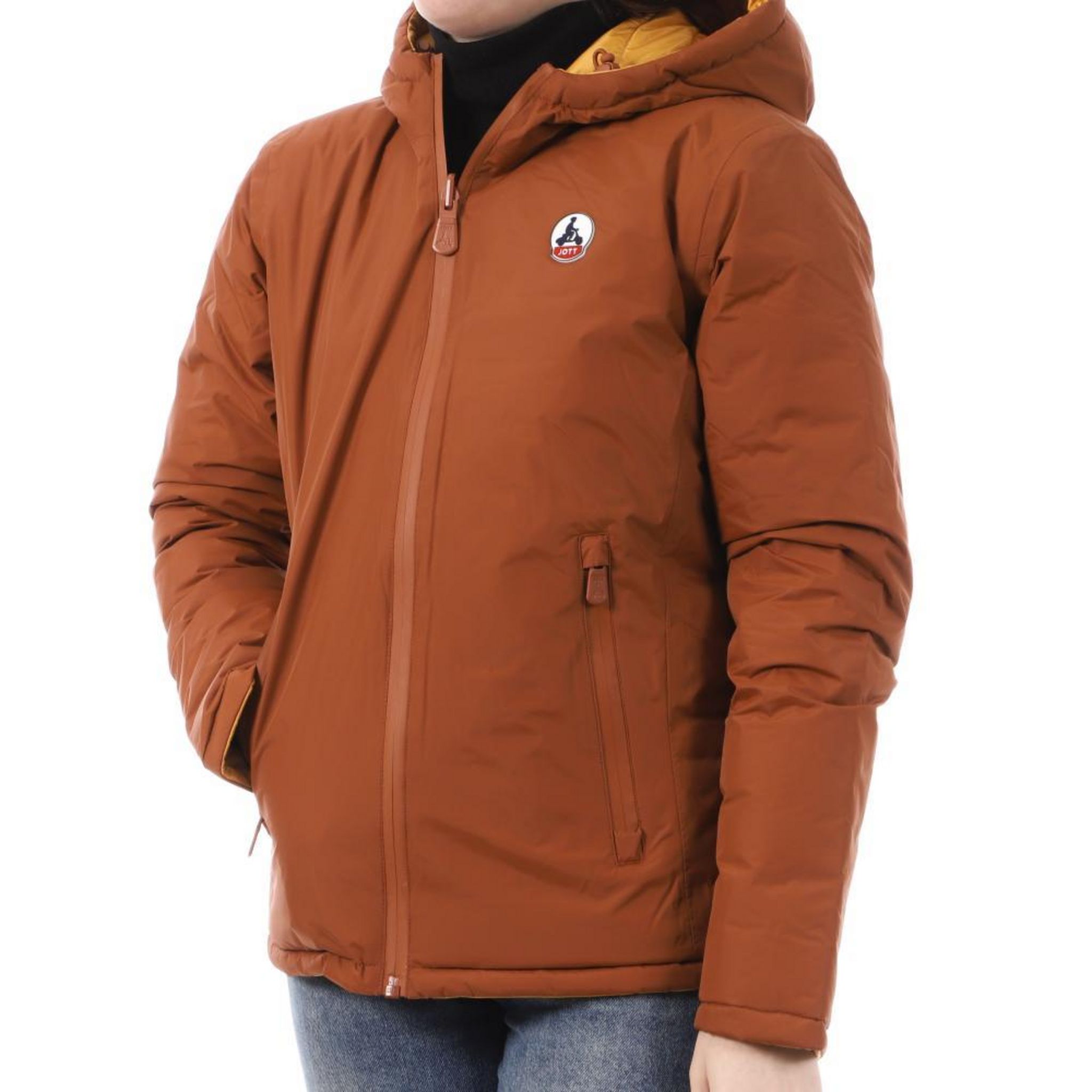 JUSTOVERTHETOPJOTT Doudoune /Jaune Réversible Femme Jott Vienne. Coloris disponibles : Marron
