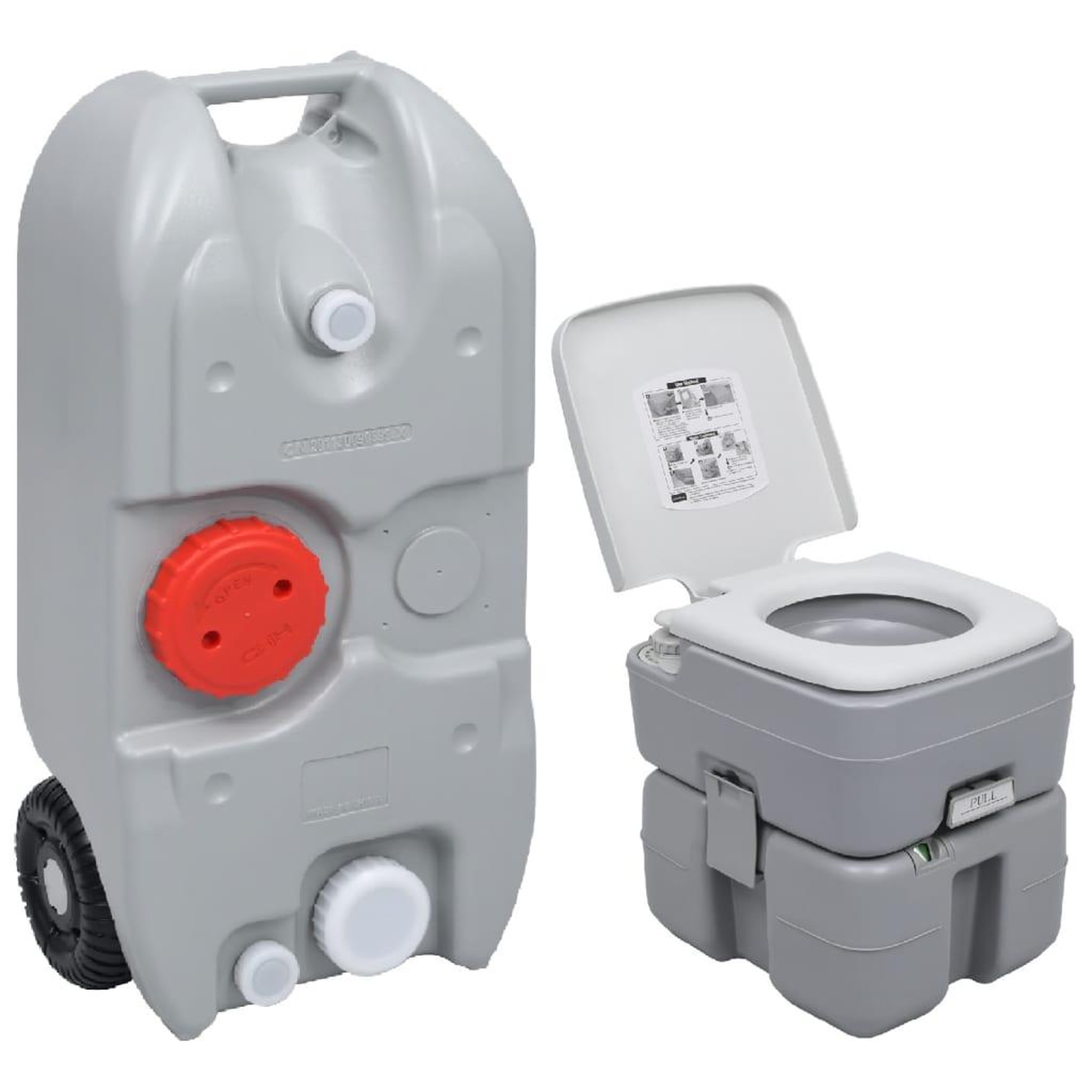 Voir la diapositive 1 : VIDAXL Ensemble de toilette et reservoir d'eau de camping portable
