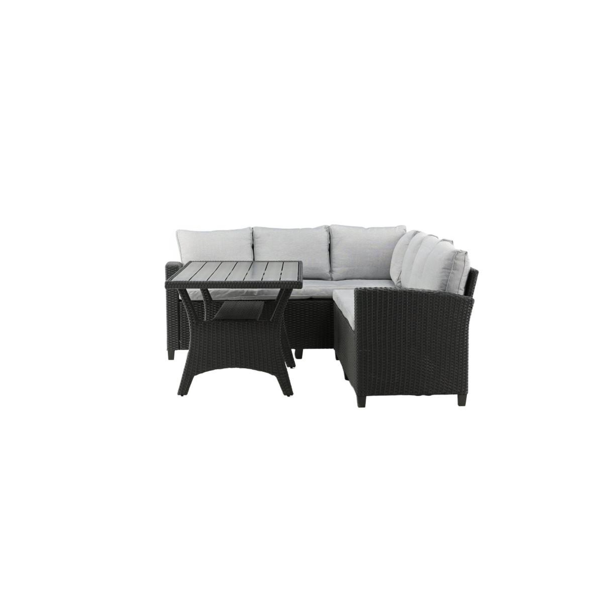 Voir la diapositive 3 : Paris Prix Salon repas d'angle de jardin 6 places  brentwood  230cm noir