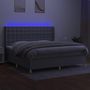 Voir la diapositive 3 : VIDAXL Sommier a lattes de lit matelas LED Gris clair 200x200 cm Tissu