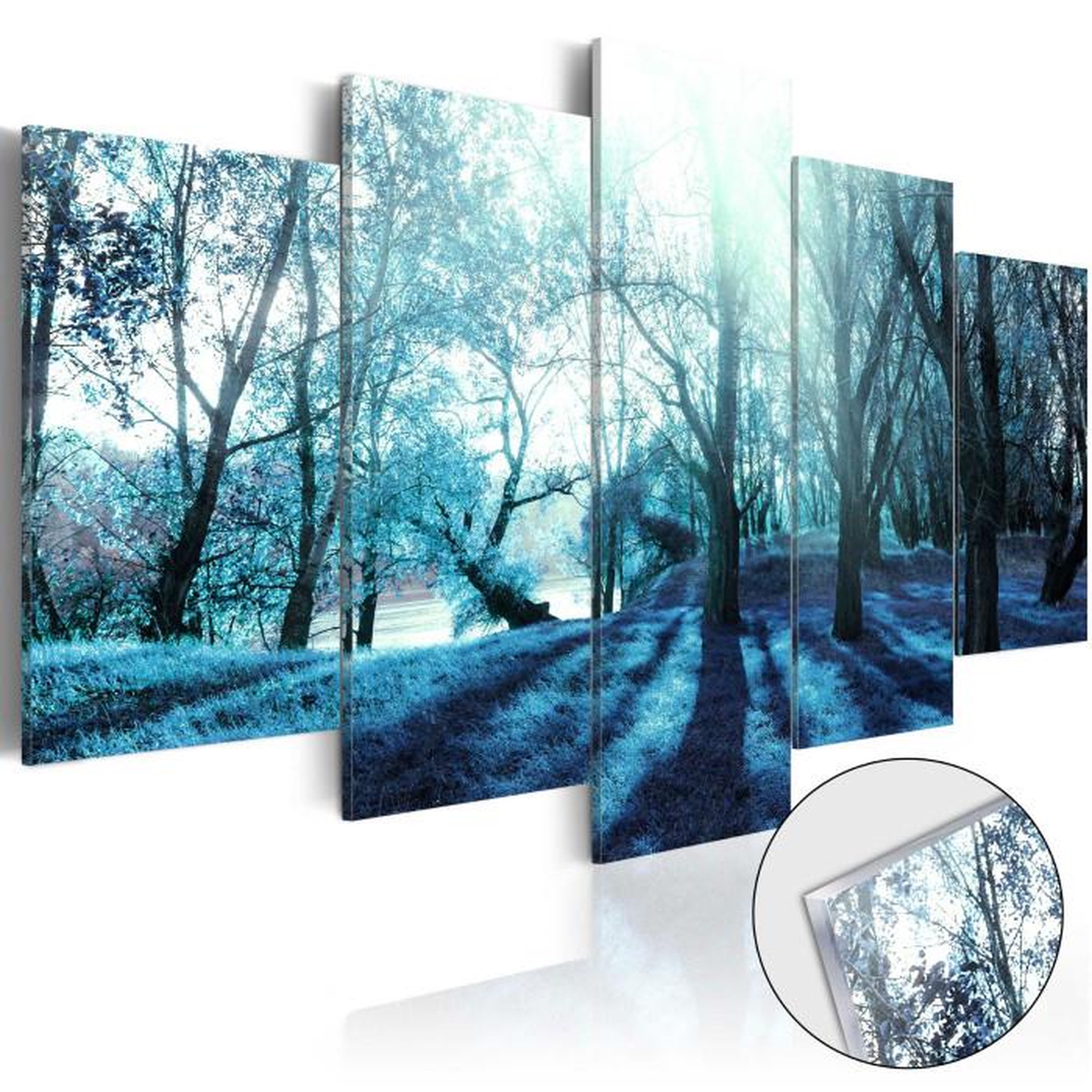 Paris Prix Tableau sur Verre Acrylique  Blue Glade. Coloris disponibles : Multicolore