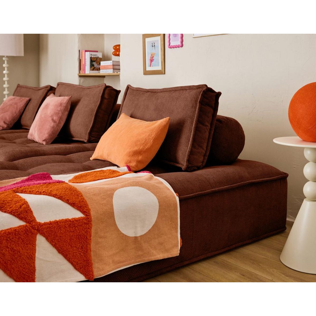 LISA DESIGN Marisol - canapé d'angle modulable 4 places - velours texturé