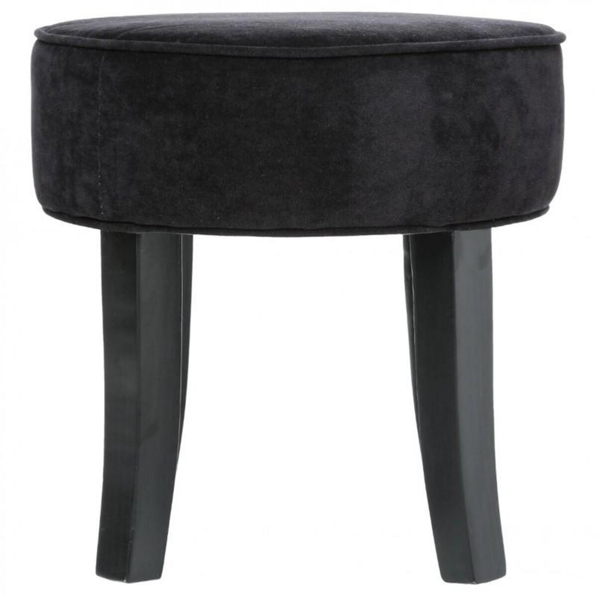  Tabouret en Velours  Adriel  35cm Noir