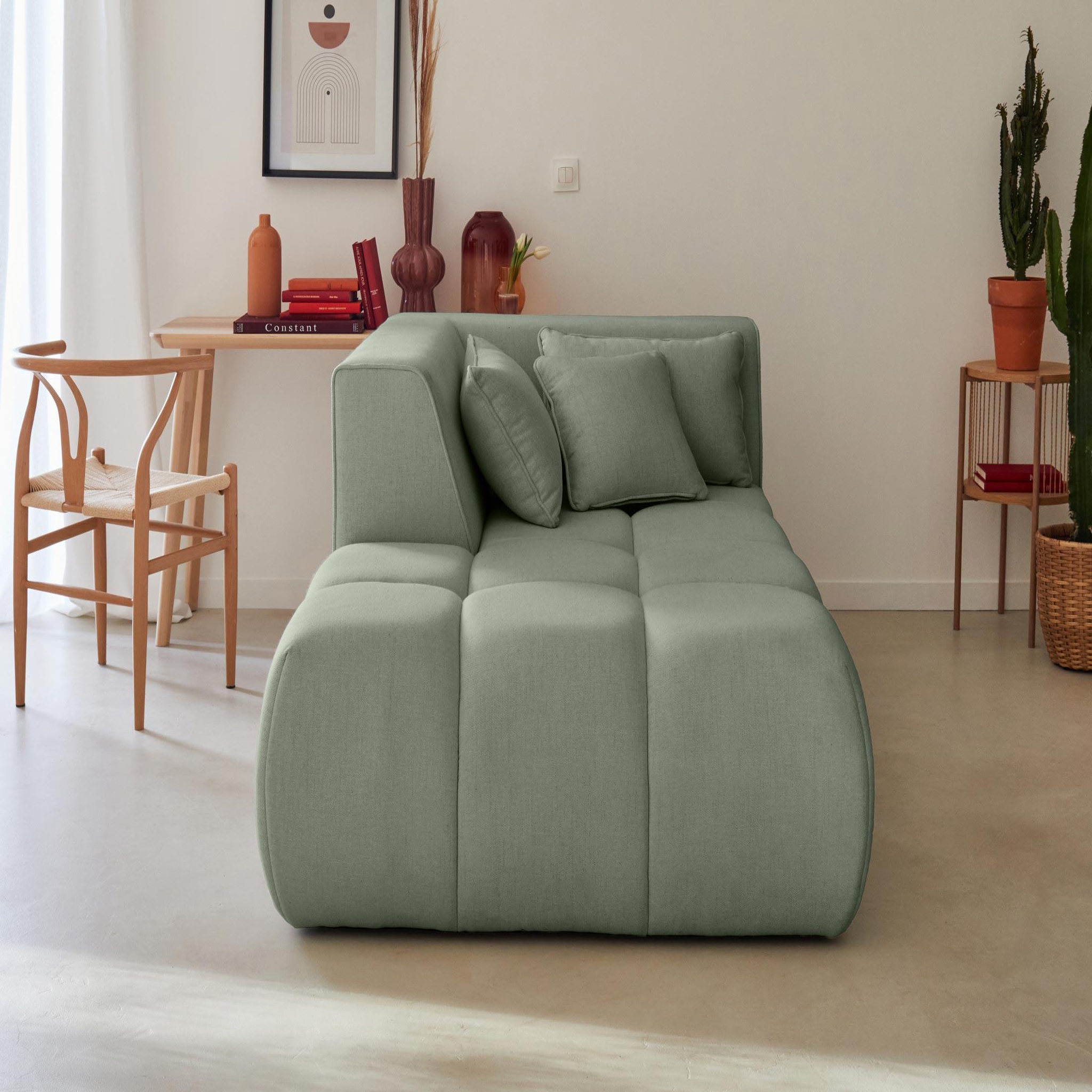 Voir la diapositive 2 : LISA DESIGN Caracas - module d'assise méridienne gauche - en tissu