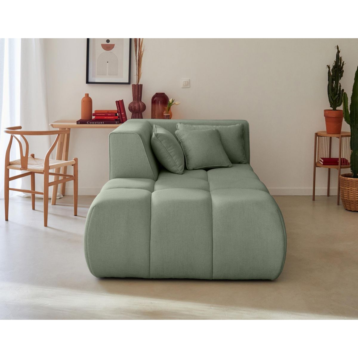 LISA DESIGN Caracas - module d'assise méridienne gauche - en tissu