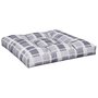 Voir la diapositive 4 : VIDAXL Coussins de palette lot de 2 motif a carreaux gris tissu