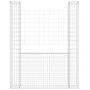 Voir la diapositive 3 : VIDAXL Panier de gabion en forme de U avec 2 poteaux Fer 140x20x200 cm