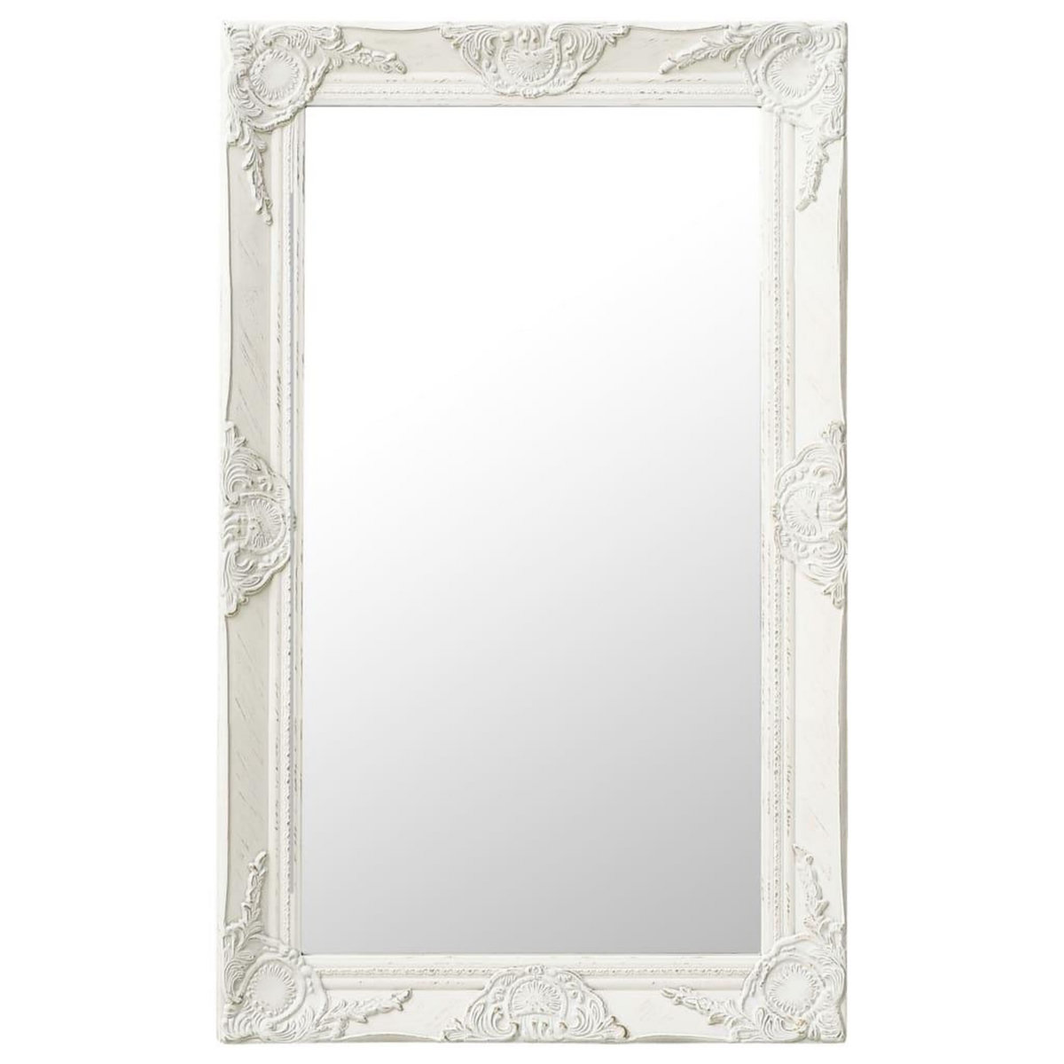 VIDAXL Miroir mural style baroque 50x80 cm Blanc
