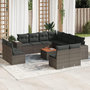 Voir la diapositive 1 : VIDAXL Salon de jardin avec coussins 12 pcs gris resine tressee