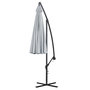 Voir la diapositive 5 : OUTSUNNY Parasol déporté rond inclinable manivelle piètement mât métal. dim. Ø 2,96 x 2,6H m polyester haute densité gris