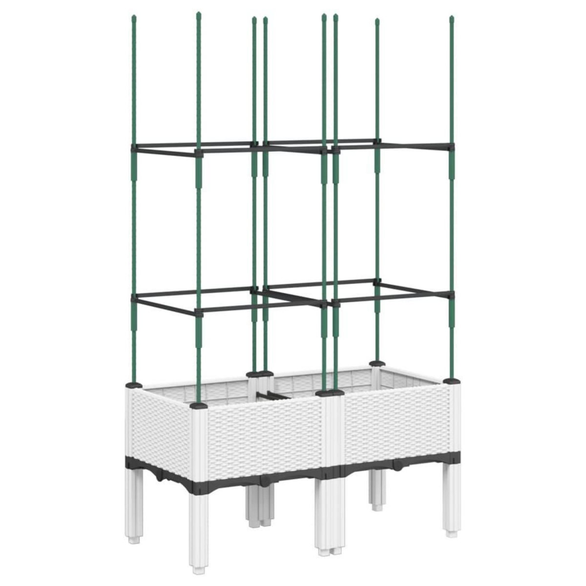 VIDAXL Jardiniere avec treillis blanc 80x40x142,5 cm PP