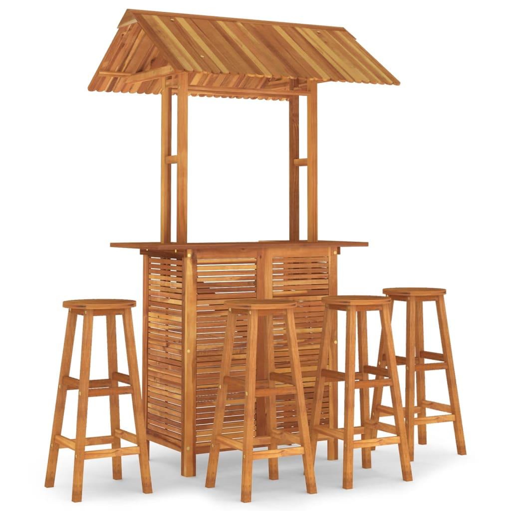 Voir la diapositive 2 : VIDAXL Ensemble de bar de jardin 5 pcs Bois d'acacia solide