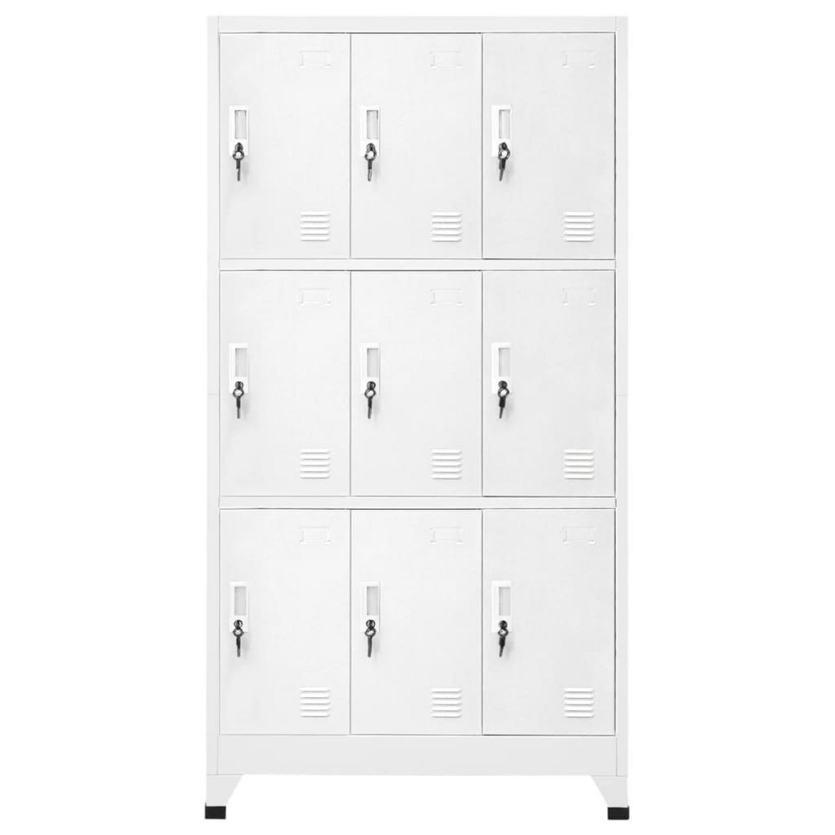 VIDAXL Armoire a casier avec 9 compartiments Acier 90x45x180 cm Gris