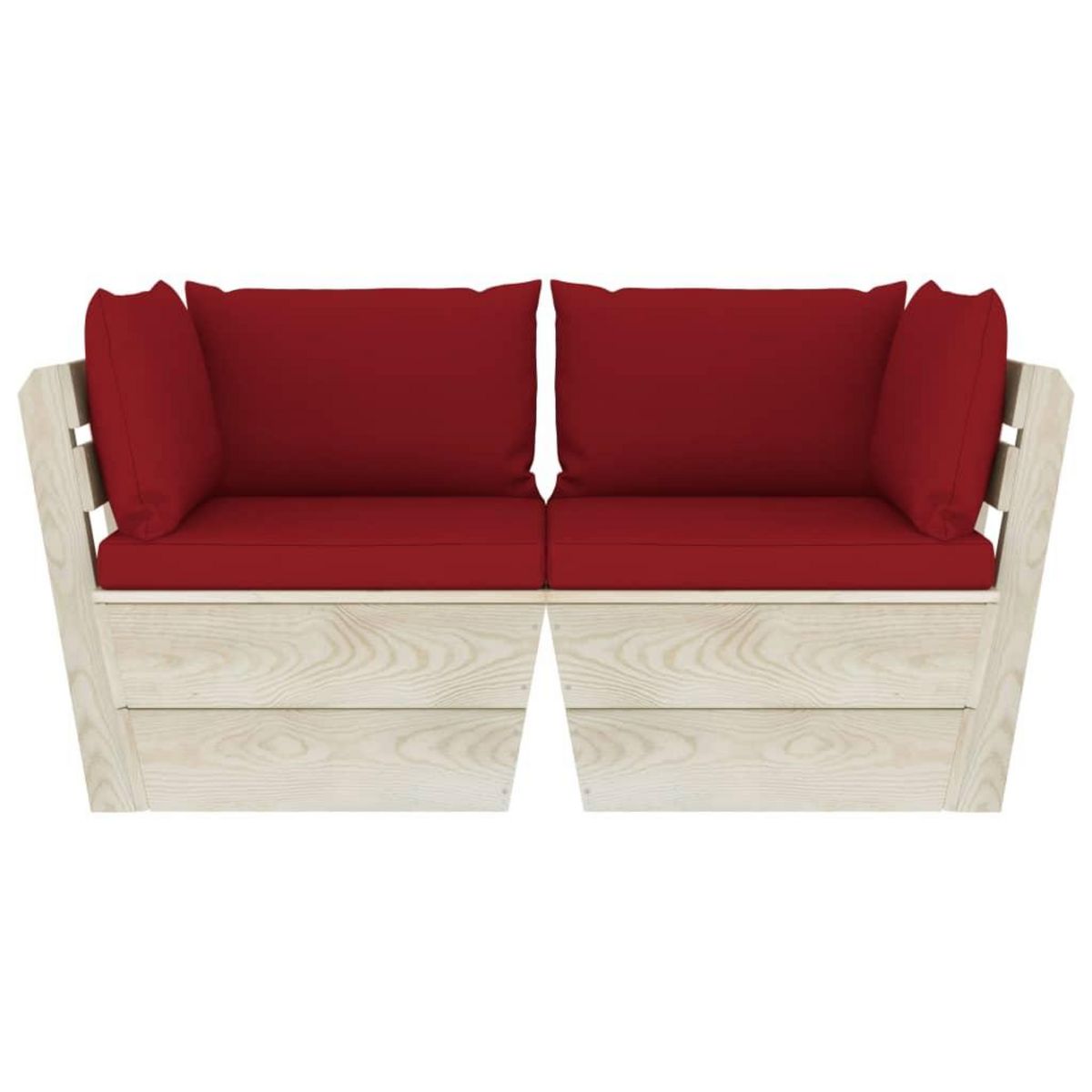 VIDAXL Canape palette a 2 places de jardin avec coussins Bois d'epicea