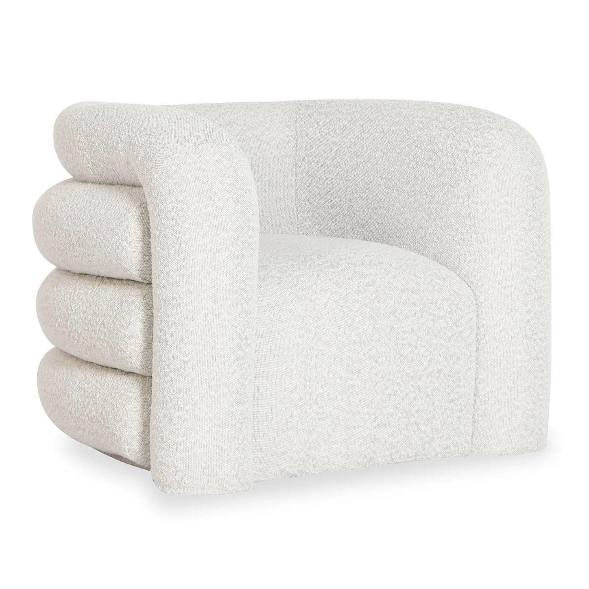 Voir la diapositive 1 : Paris Prix Fauteuil Design Bouclette  Elisa  95cm Crème
