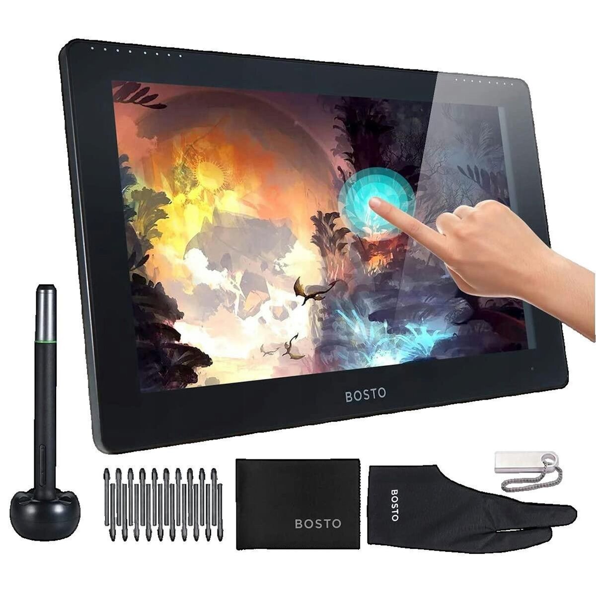 Bost Tablette graphique BOSTO Studio 16HDT avec écran tactile 15,6 pouces