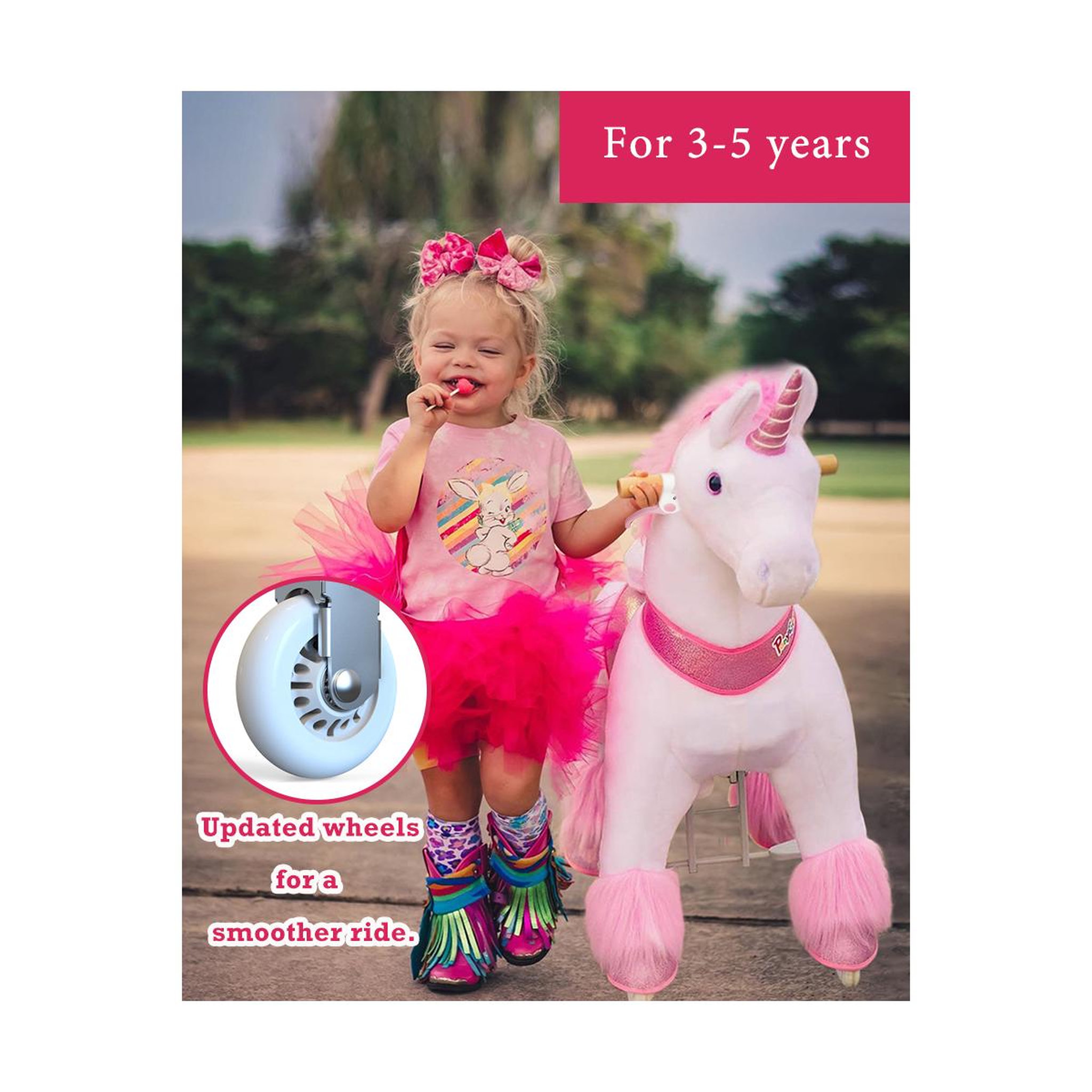 Voir la diapositive 2 : Ponycycle Licorne Rose à monter Petit Modèle pour 3 à 5 ans