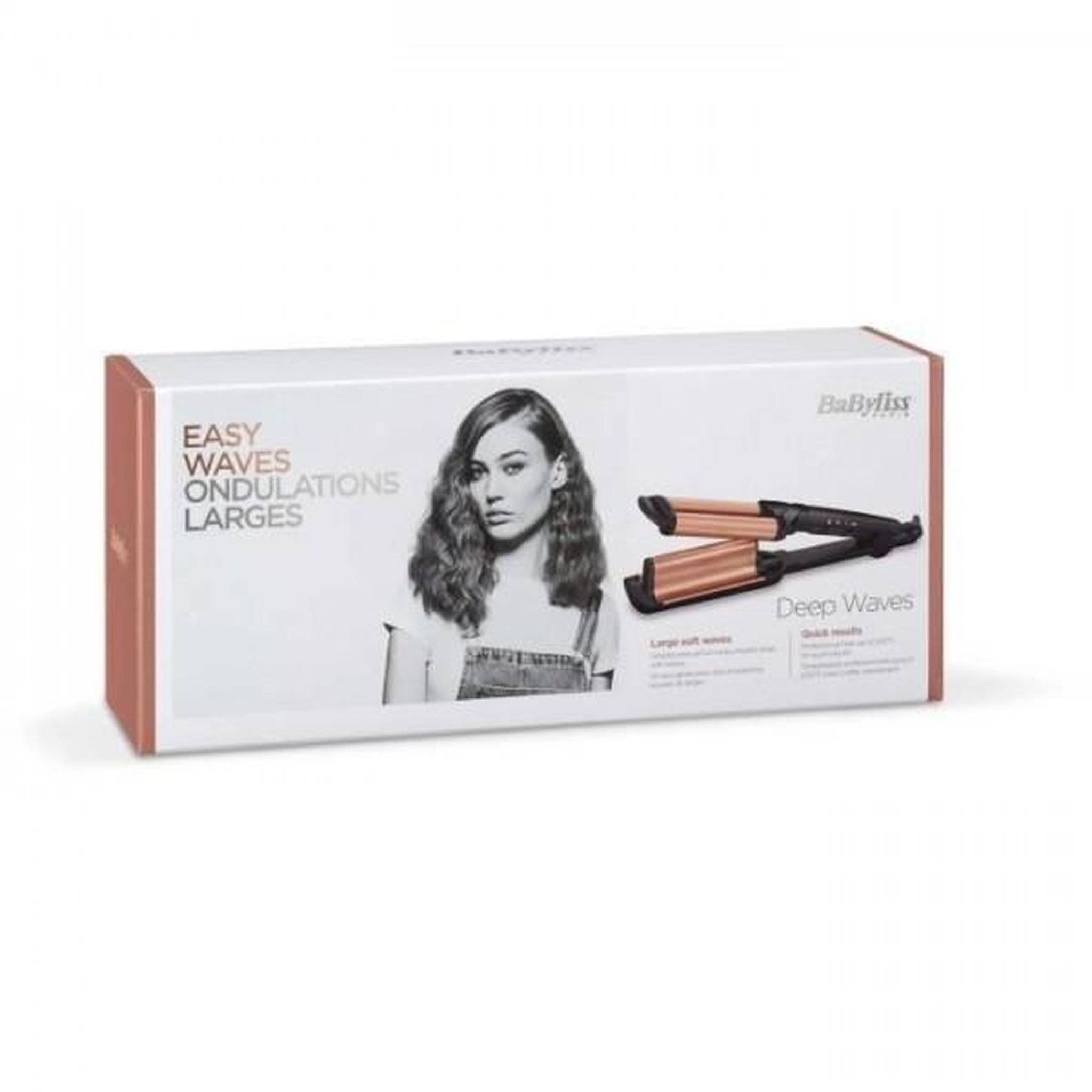 Voir la diapositive 2 : BABYLISS Fer a Boucler-Lisseur - BaByliss - W2447E - Effet wavy, jusqu'a 200°C avec des plaques larges et ondulées en Tourmaline-céramique