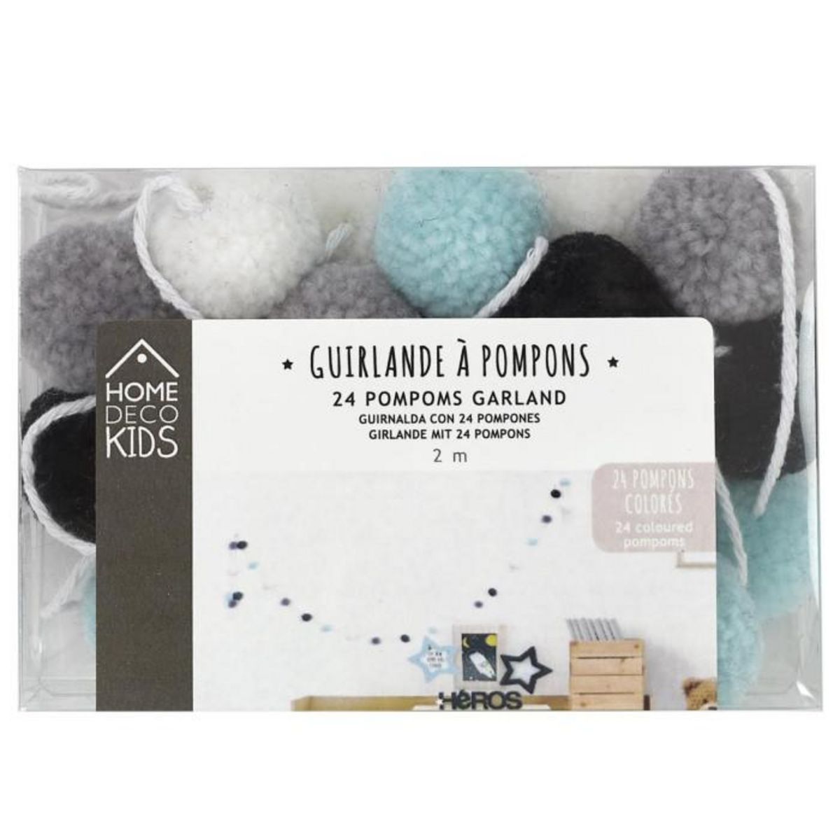 Paris Prix Guirlande 24 Pompons  Boule Garçon  2m Multicolore