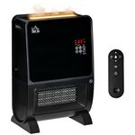 HOMCOM HOMCOM Chauffage humidificateur 2 en 1 avec éclairage LED 3 couleurs - chauffage soufflant 2000 W céramique PTC - 3 modes, timer - télécommande incluse - ABS noir
