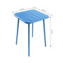 Voir la diapositive 3 : CONCEPT USINE Ensemble table de jardin carrée 50cm et 2 chaises bleu BERGAME
