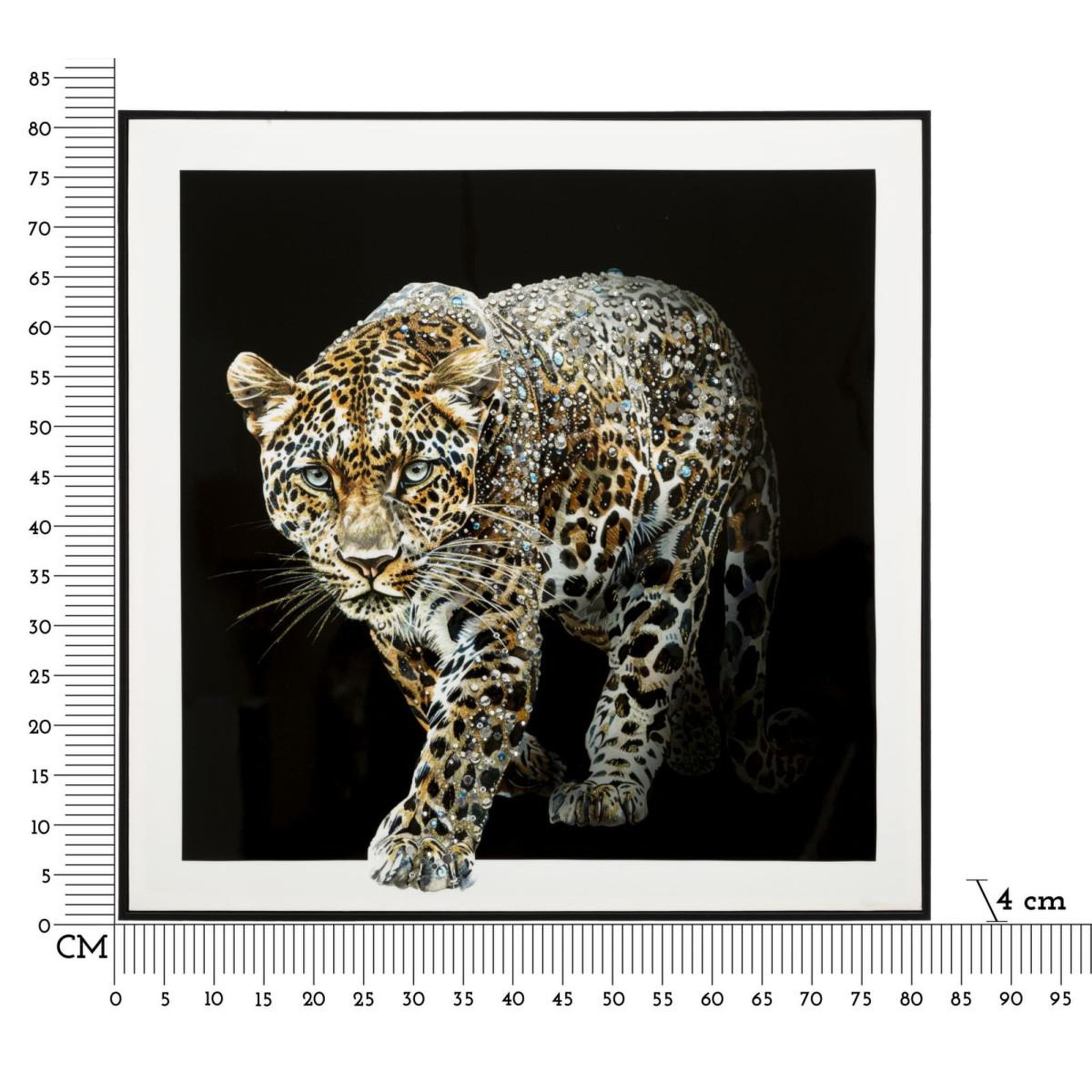 Voir la diapositive 6 : Paris Prix Tableau peinture  jaguar  82x82cm multicolore