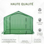 Voir la diapositive 4 : OUTSUNNY Serre de jardin balcon terrasse serre pour tomates 1,8L x 1l x 1,68H m acier PE imperméable transparent vert