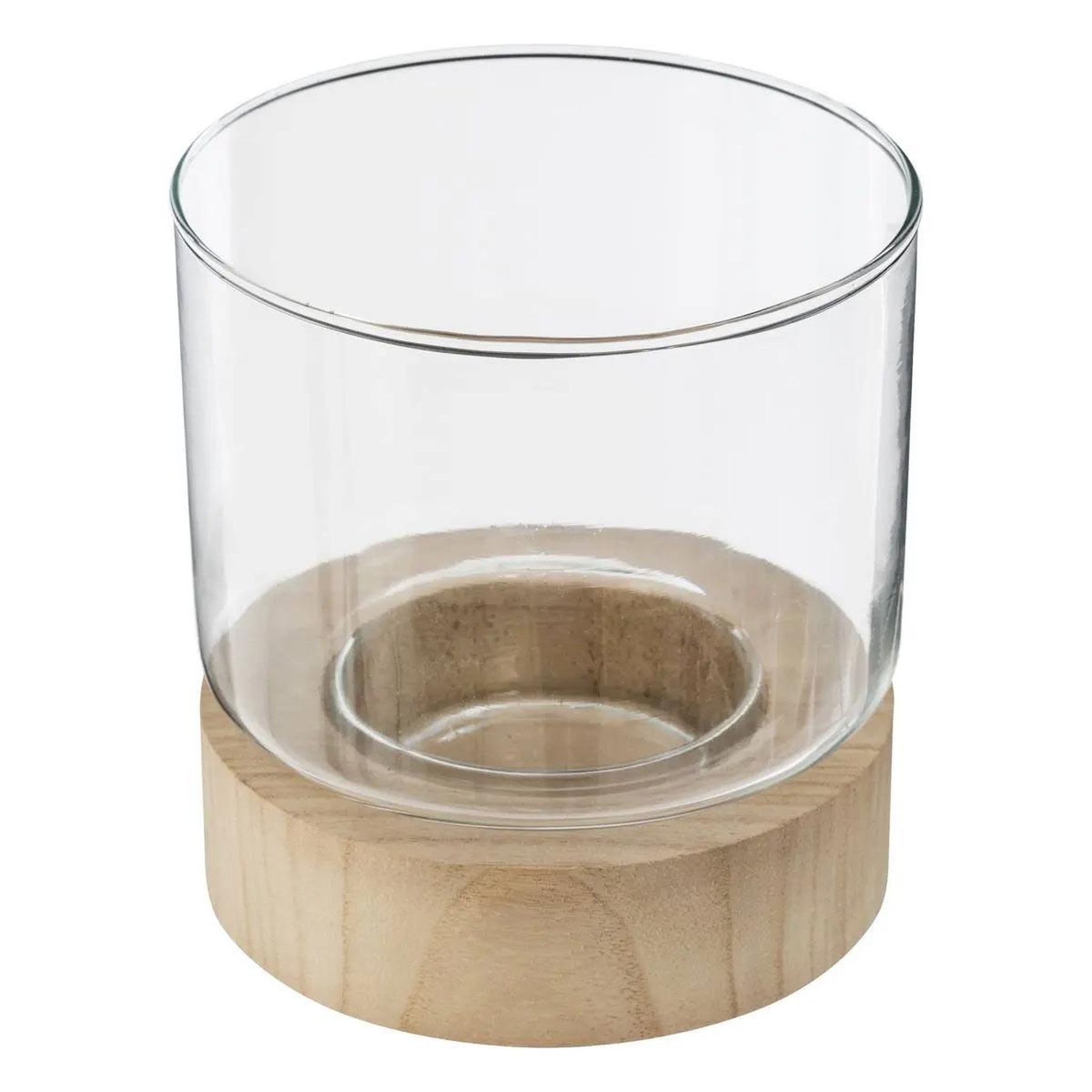 Voir la diapositive 4 : ATMOSPHERA Lot de 3 photophores en verre  eté  20cm transparent