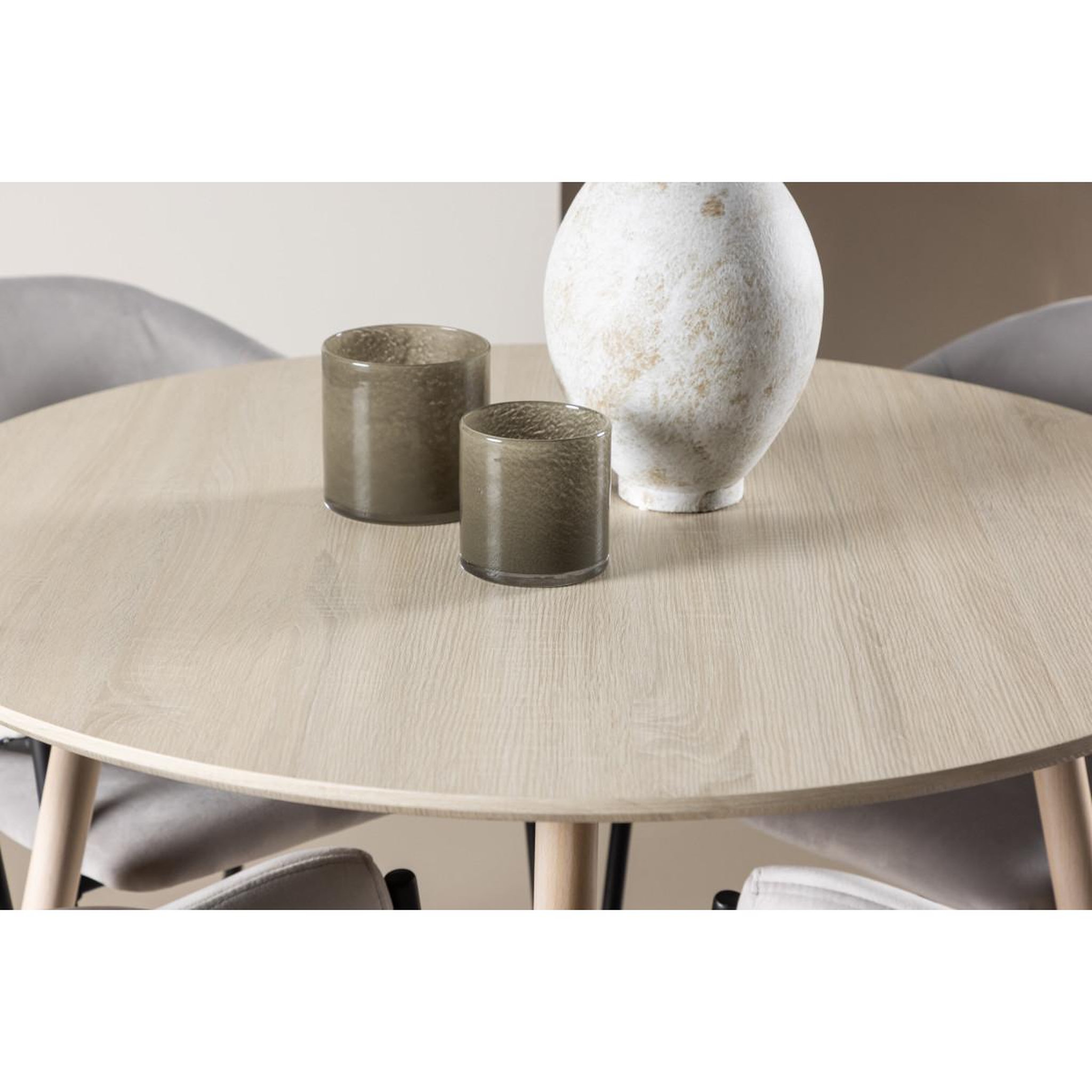 Voir la diapositive 5 : Paris Prix Ensemble table à manger & 4 chaises  plaza & evelina  100cm naturel & gris